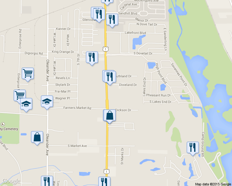 map of restaurants, bars, coffee shops, grocery stores, and more near 3410 South Us Highway 1 in Fort Pierce