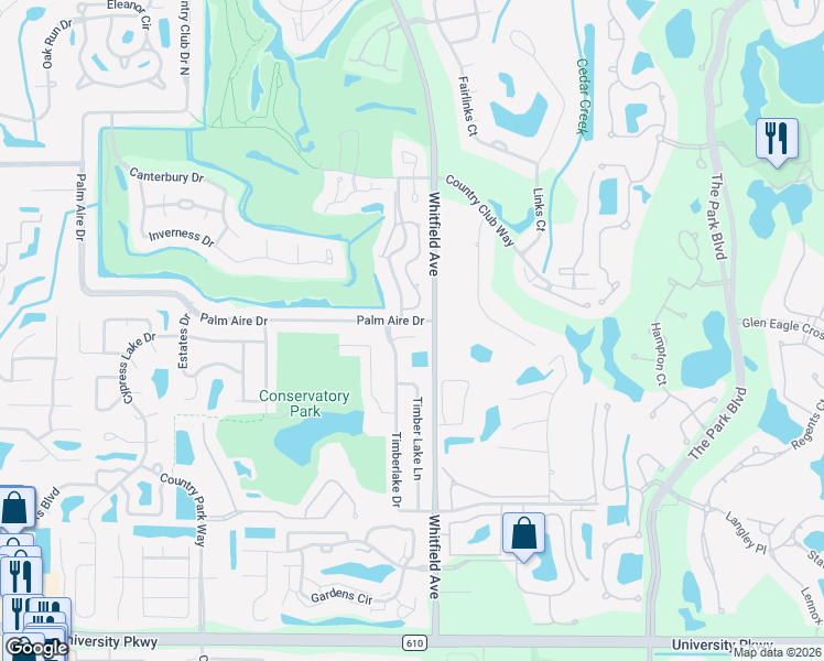 map of restaurants, bars, coffee shops, grocery stores, and more near 4717 Timberlake Circle in Sarasota