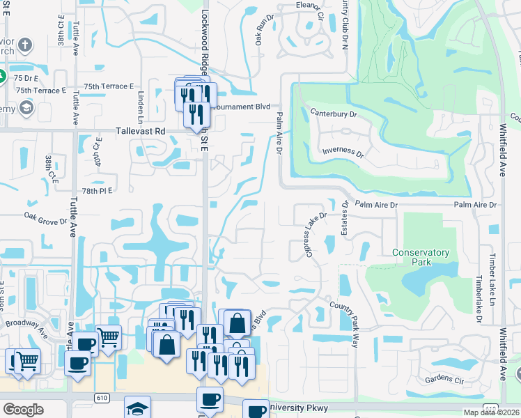 map of restaurants, bars, coffee shops, grocery stores, and more near 7975 Glenbrooke Lane in Sarasota