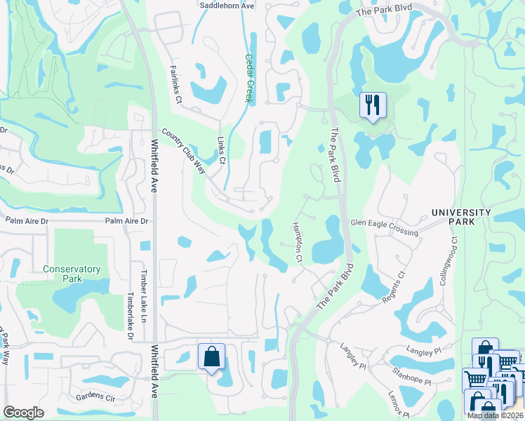 map of restaurants, bars, coffee shops, grocery stores, and more near 7959 Whitebridge Glen in Bradenton