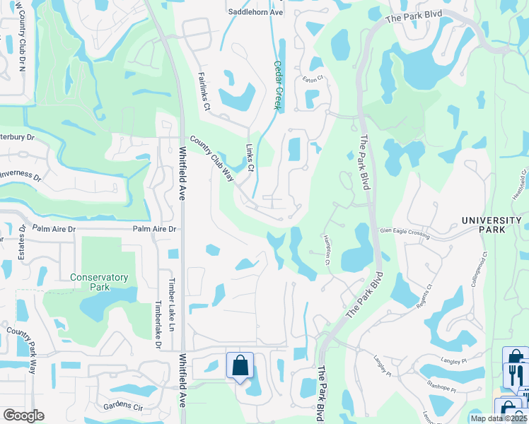 map of restaurants, bars, coffee shops, grocery stores, and more near 6200 Country Club Way in Sarasota
