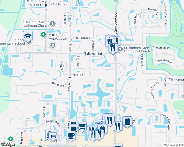 map of restaurants, bars, coffee shops, grocery stores, and more near 4214 Saint Charles Drive in Sarasota