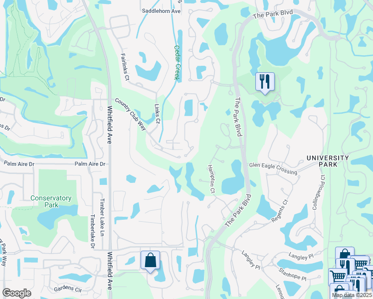 map of restaurants, bars, coffee shops, grocery stores, and more near 7918 Whitebridge Glen in Manatee County