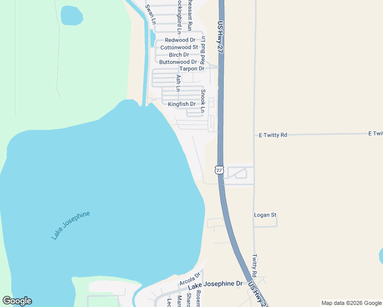 map of restaurants, bars, coffee shops, grocery stores, and more near 425 Oak Road in Sebring