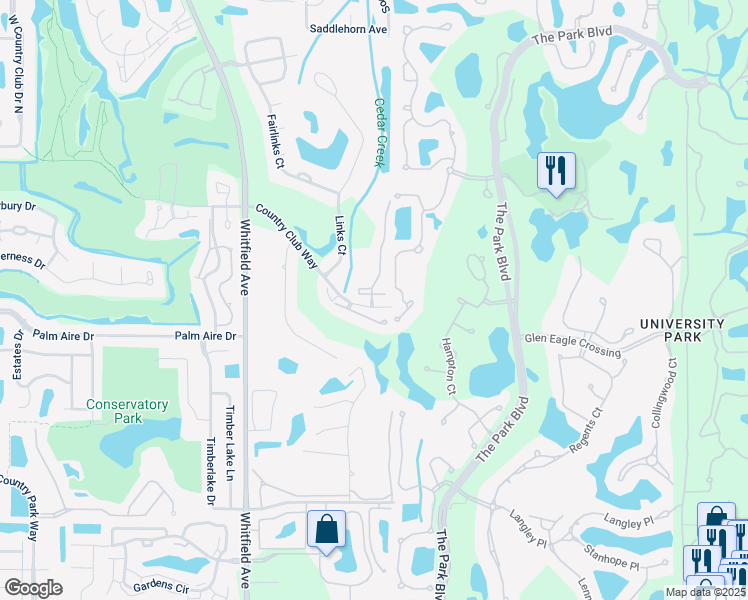 map of restaurants, bars, coffee shops, grocery stores, and more near 6200 Country Club Way in Sarasota