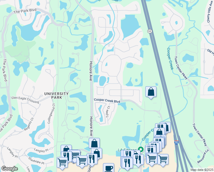 map of restaurants, bars, coffee shops, grocery stores, and more near 7814 Drayton Circle in Bradenton