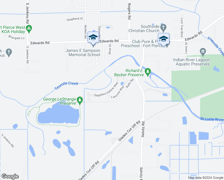 map of restaurants, bars, coffee shops, grocery stores, and more near 3827 Lancove Way in Fort Pierce