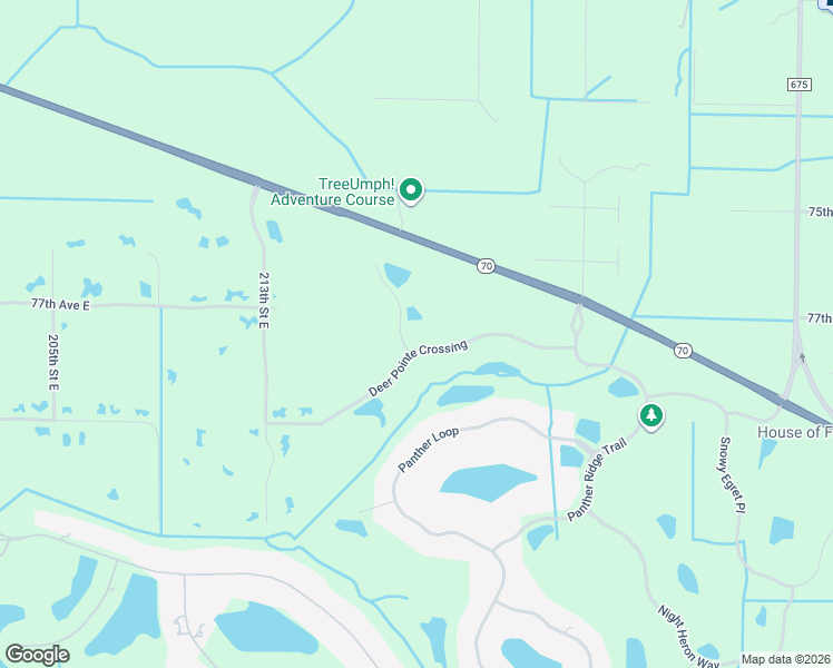 map of restaurants, bars, coffee shops, grocery stores, and more near 21803 Deer Pointe Crossing in Bradenton