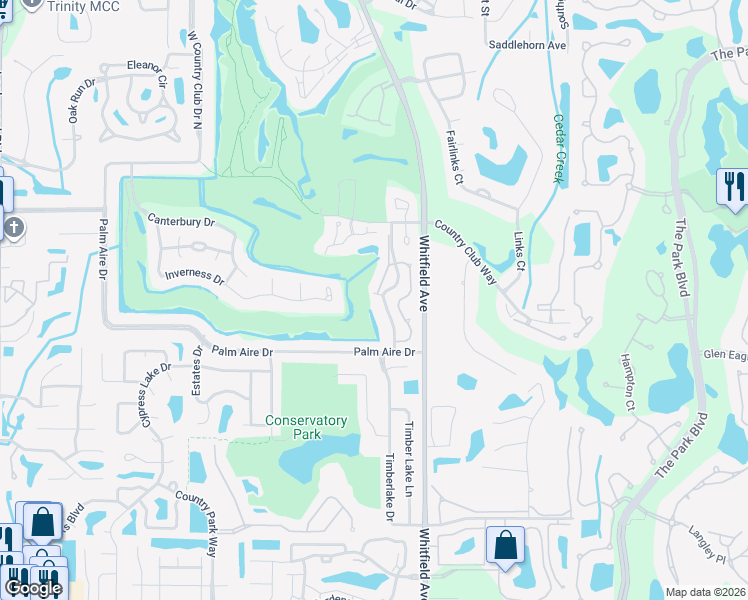 map of restaurants, bars, coffee shops, grocery stores, and more near 7736 Palm Aire Lane in Sarasota