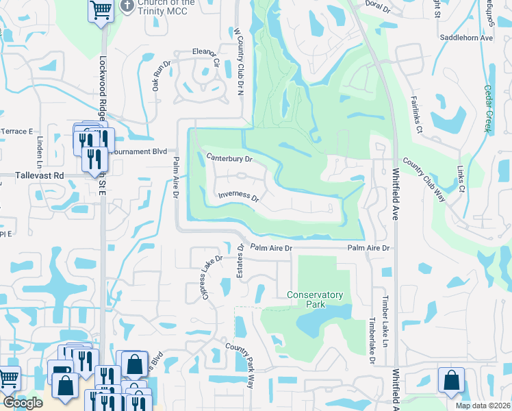 map of restaurants, bars, coffee shops, grocery stores, and more near 5215 Inverness Drive in Sarasota