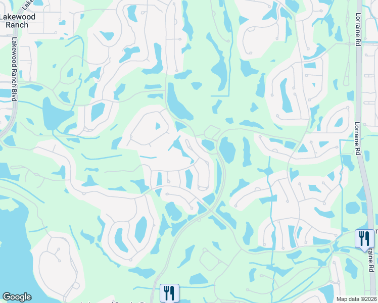 map of restaurants, bars, coffee shops, grocery stores, and more near 7618 Desert Inn Way in Lakewood Ranch
