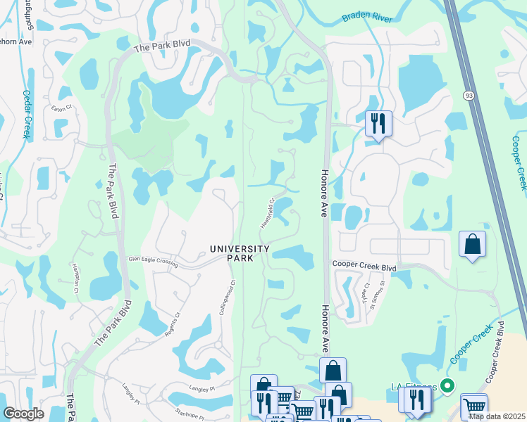 map of restaurants, bars, coffee shops, grocery stores, and more near 7722 Heathfield Court in Manatee County