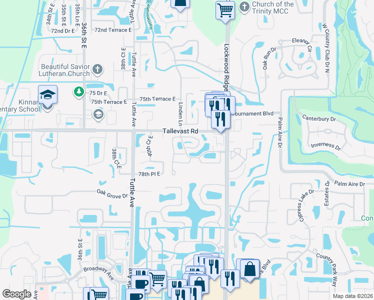 map of restaurants, bars, coffee shops, grocery stores, and more near 4241 Placid Drive in Sarasota