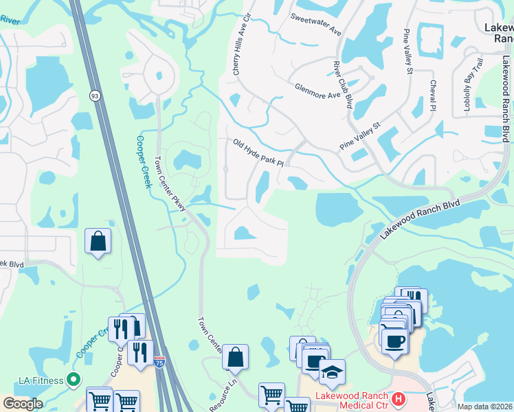 map of restaurants, bars, coffee shops, grocery stores, and more near 7625 Harrington Lane in Bradenton