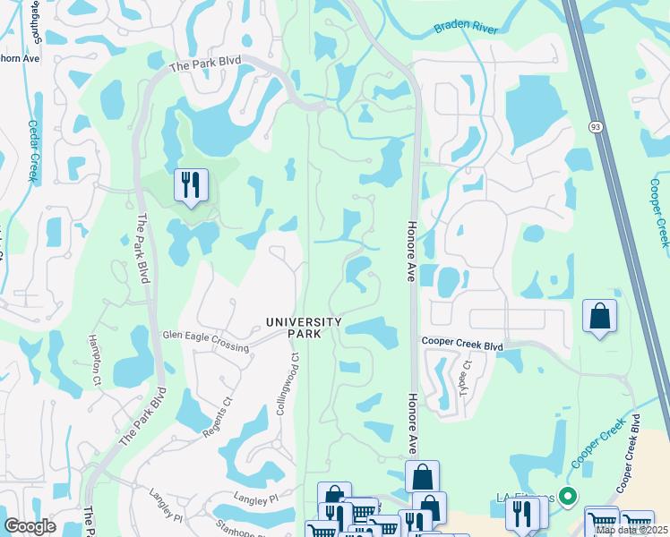 map of restaurants, bars, coffee shops, grocery stores, and more near 7722 Heathfield Court in Manatee County
