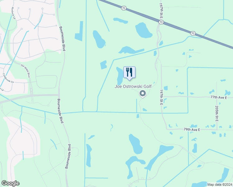 map of restaurants, bars, coffee shops, grocery stores, and more near 7720 Lindrick Lane in Bradenton