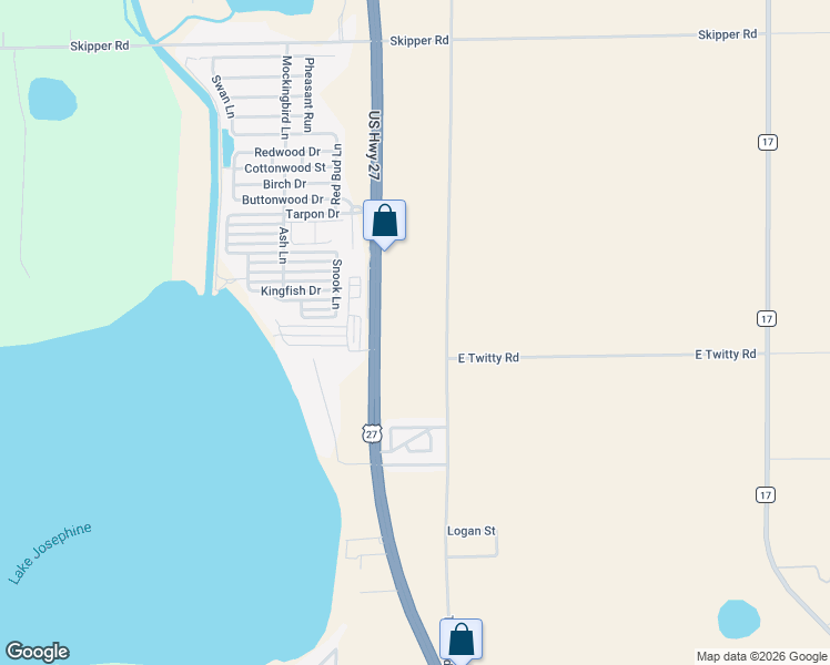 map of restaurants, bars, coffee shops, grocery stores, and more near 10602 U.S. 27 in Sebring