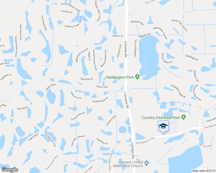map of restaurants, bars, coffee shops, grocery stores, and more near 13931 Siena Loop in Bradenton