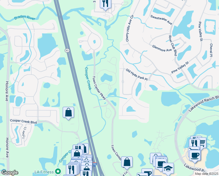 map of restaurants, bars, coffee shops, grocery stores, and more near 8804 Manor Loop in Bradenton