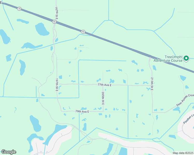 map of restaurants, bars, coffee shops, grocery stores, and more near 7620 205th Street East in Bradenton