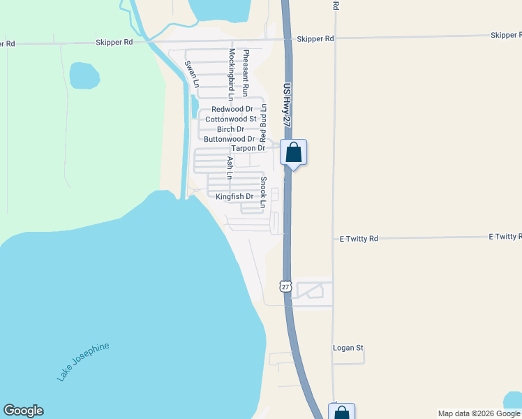map of restaurants, bars, coffee shops, grocery stores, and more near 1-35 Snook Drive in Sebring