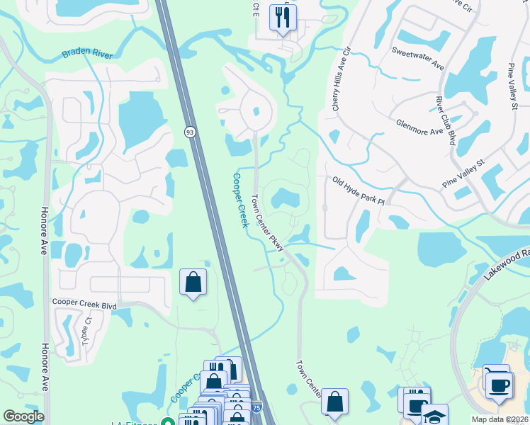 map of restaurants, bars, coffee shops, grocery stores, and more near 8923 Manor Loop in Bradenton