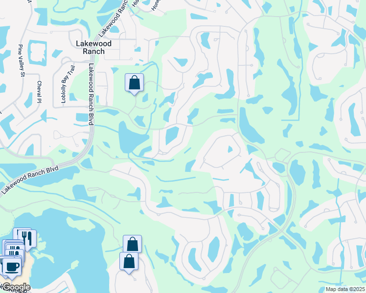 map of restaurants, bars, coffee shops, grocery stores, and more near 7633 Portstewart Drive in Lakewood Ranch