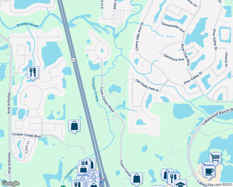 map of restaurants, bars, coffee shops, grocery stores, and more near 8932 Manor Loop in Bradenton