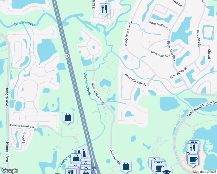 map of restaurants, bars, coffee shops, grocery stores, and more near 8804 Manor Loop in Bradenton