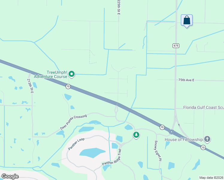 map of restaurants, bars, coffee shops, grocery stores, and more near 22412 76th Avenue East in Bradenton