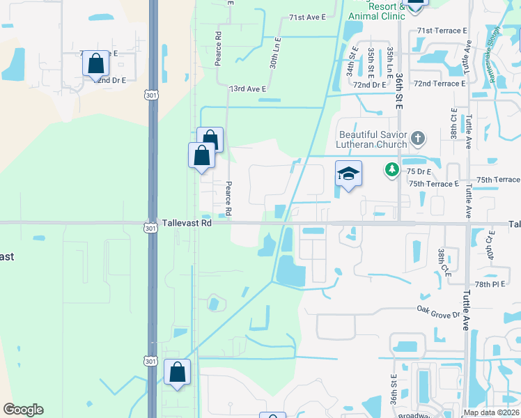 map of restaurants, bars, coffee shops, grocery stores, and more near 7620 Registar Way in Sarasota