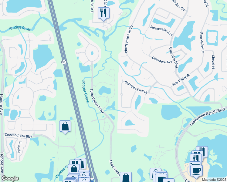 map of restaurants, bars, coffee shops, grocery stores, and more near 8815 Manor Loop in Bradenton