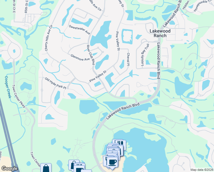 map of restaurants, bars, coffee shops, grocery stores, and more near 7535 River Club Boulevard in Bradenton