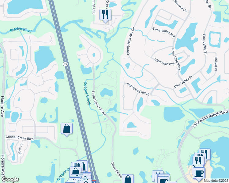 map of restaurants, bars, coffee shops, grocery stores, and more near 8821 Manor Loop in Bradenton