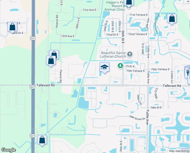 map of restaurants, bars, coffee shops, grocery stores, and more near 7573 Campus Cove in Sarasota