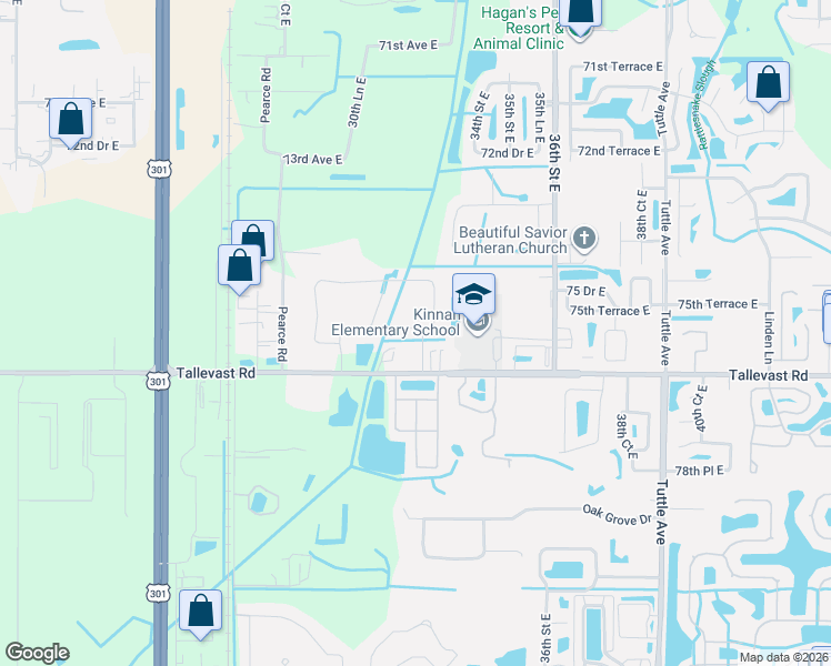 map of restaurants, bars, coffee shops, grocery stores, and more near 7573 Campus Cove in Sarasota