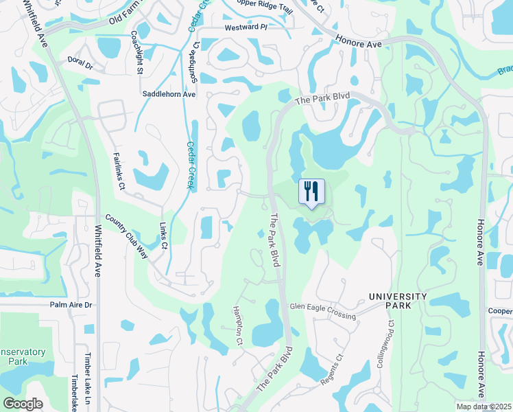 map of restaurants, bars, coffee shops, grocery stores, and more near 7608 Boltons Court in Manatee County