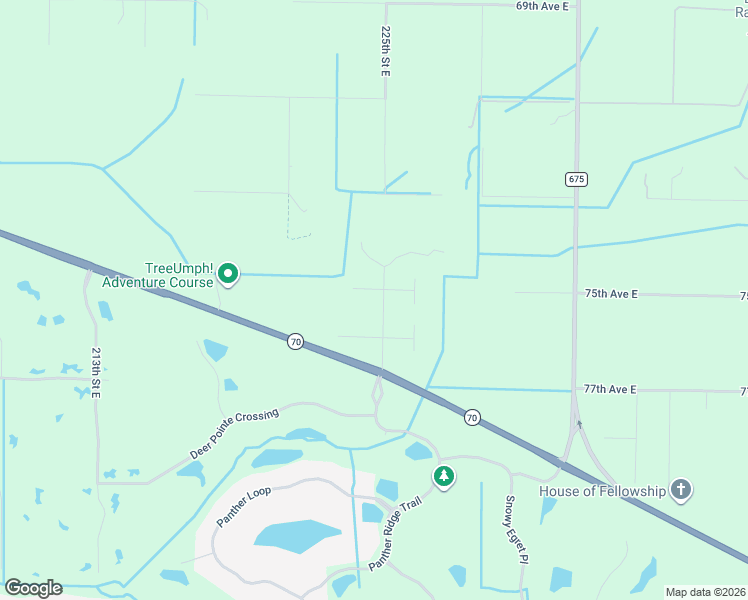 map of restaurants, bars, coffee shops, grocery stores, and more near 22410 75th Avenue East in Bradenton