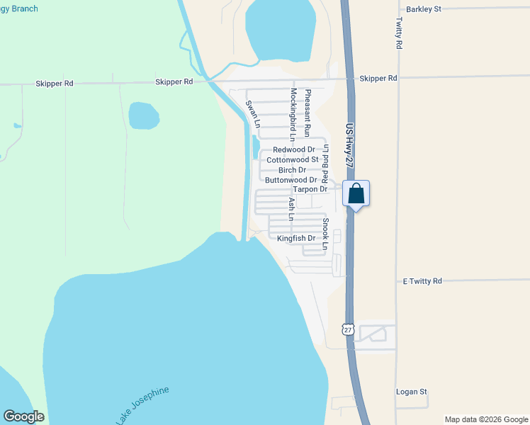 map of restaurants, bars, coffee shops, grocery stores, and more near Kingfish Ln in Sebring