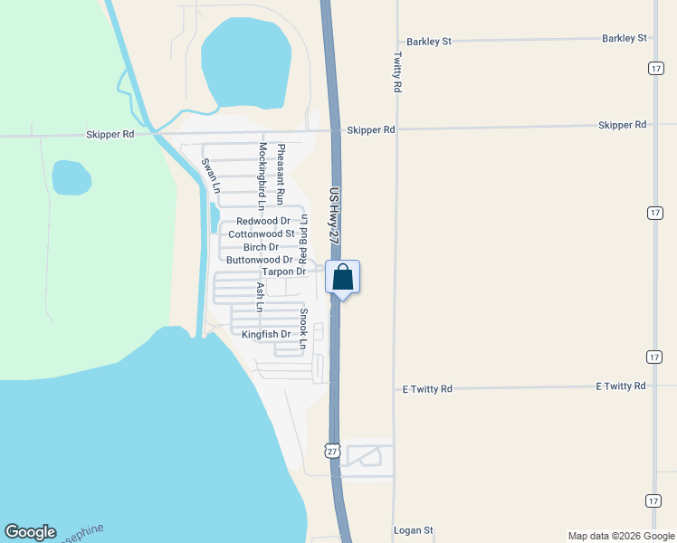 map of restaurants, bars, coffee shops, grocery stores, and more near 10602 U.S. 27 in Sebring