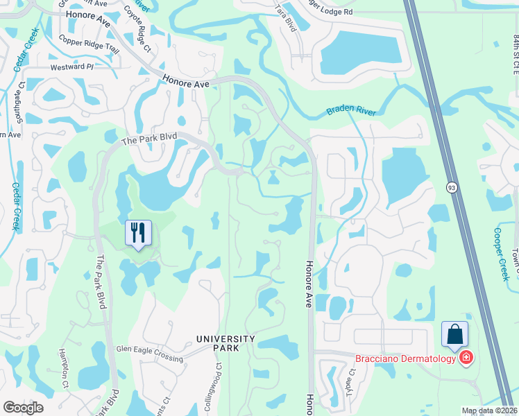 map of restaurants, bars, coffee shops, grocery stores, and more near 7432 Ascot Court in Bradenton