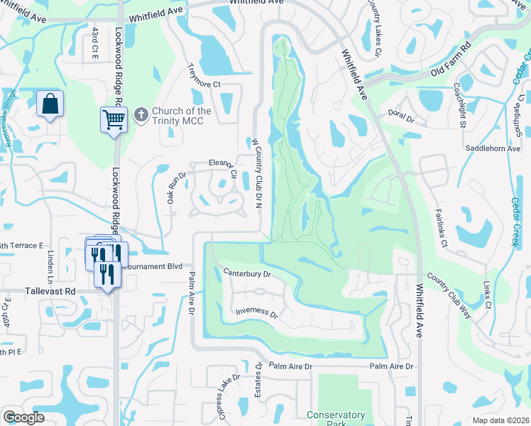 map of restaurants, bars, coffee shops, grocery stores, and more near 745 West Country Club Drive in Sarasota