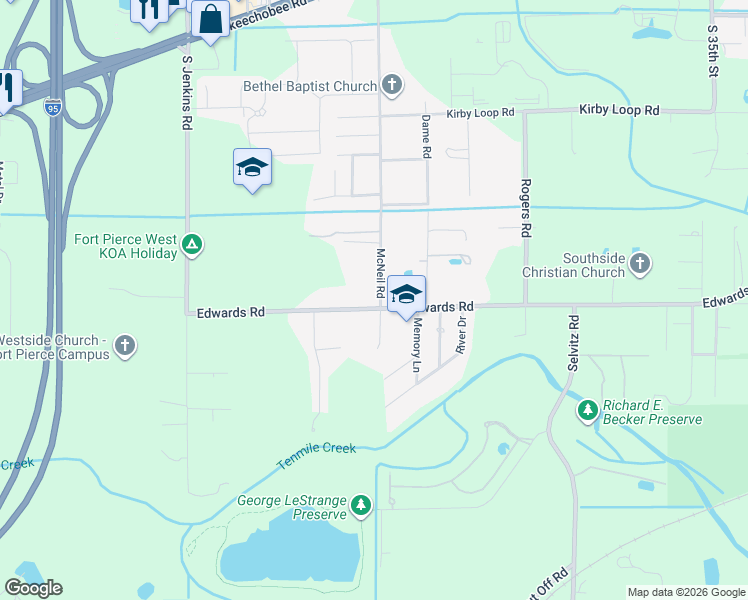 map of restaurants, bars, coffee shops, grocery stores, and more near 3158 McNeil Road in Fort Pierce