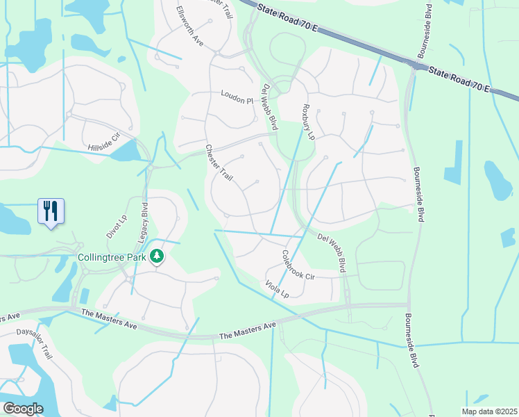 map of restaurants, bars, coffee shops, grocery stores, and more near 17307 Hampton Falls Terrace in Bradenton