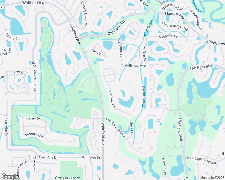 map of restaurants, bars, coffee shops, grocery stores, and more near 7414 Fairlinks Court in Sarasota