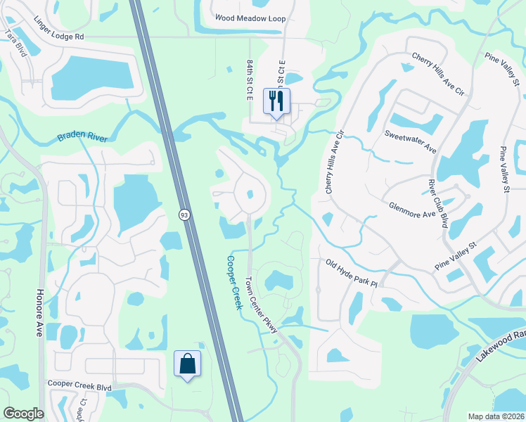 map of restaurants, bars, coffee shops, grocery stores, and more near 8889 White Sage Loop in Lakewood Ranch