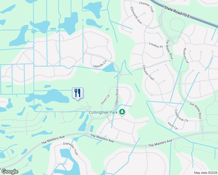 map of restaurants, bars, coffee shops, grocery stores, and more near 7424 Divot Loop in Bradenton