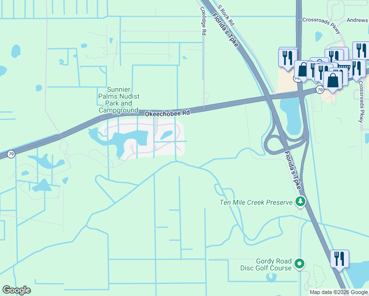 map of restaurants, bars, coffee shops, grocery stores, and more near 3120 Yellowstone Circle in Fort Pierce