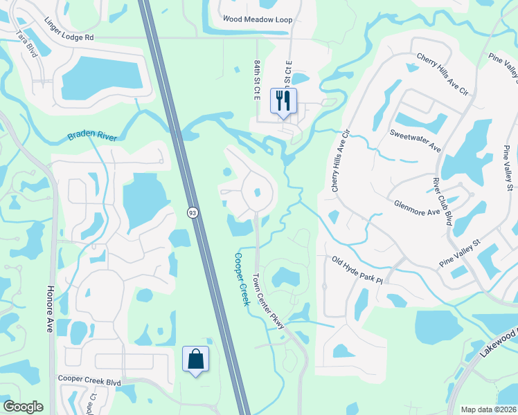 map of restaurants, bars, coffee shops, grocery stores, and more near 8889 White Sage Loop in Lakewood Ranch