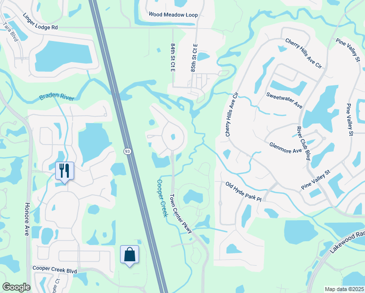 map of restaurants, bars, coffee shops, grocery stores, and more near 8889 White Sage Loop in Lakewood Ranch